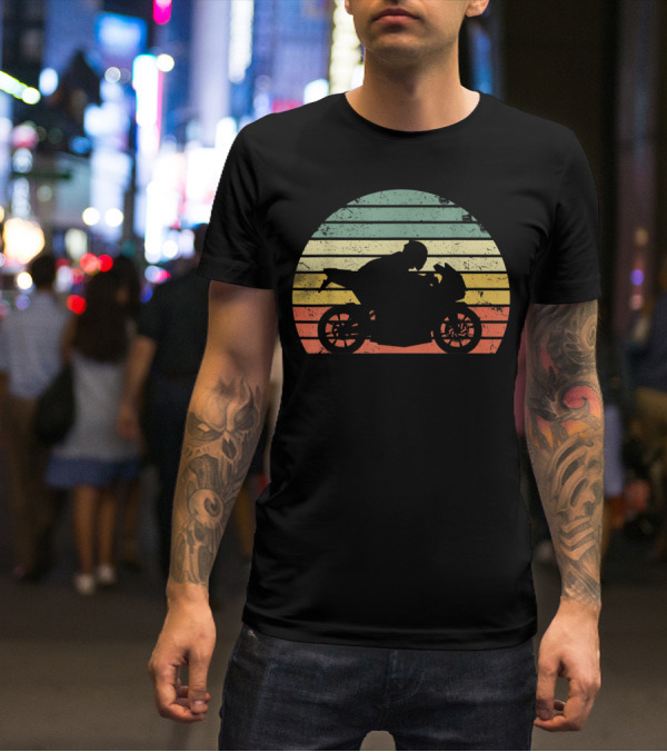 Vintage Biker Motorcycle Retro Sunburst T-Shirt