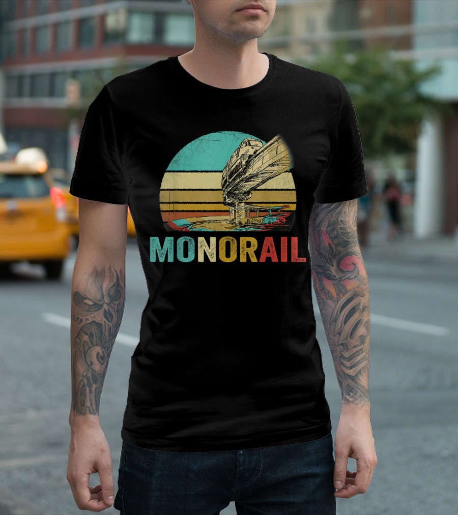 Monorail Retro Colorful Sunset T-Shirt