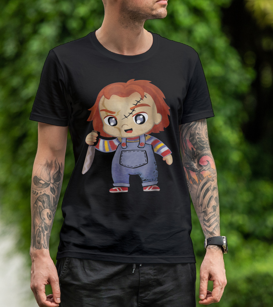 HC Chucky Childs Play Cute Knife-Wielding Doll Character T-Shirt