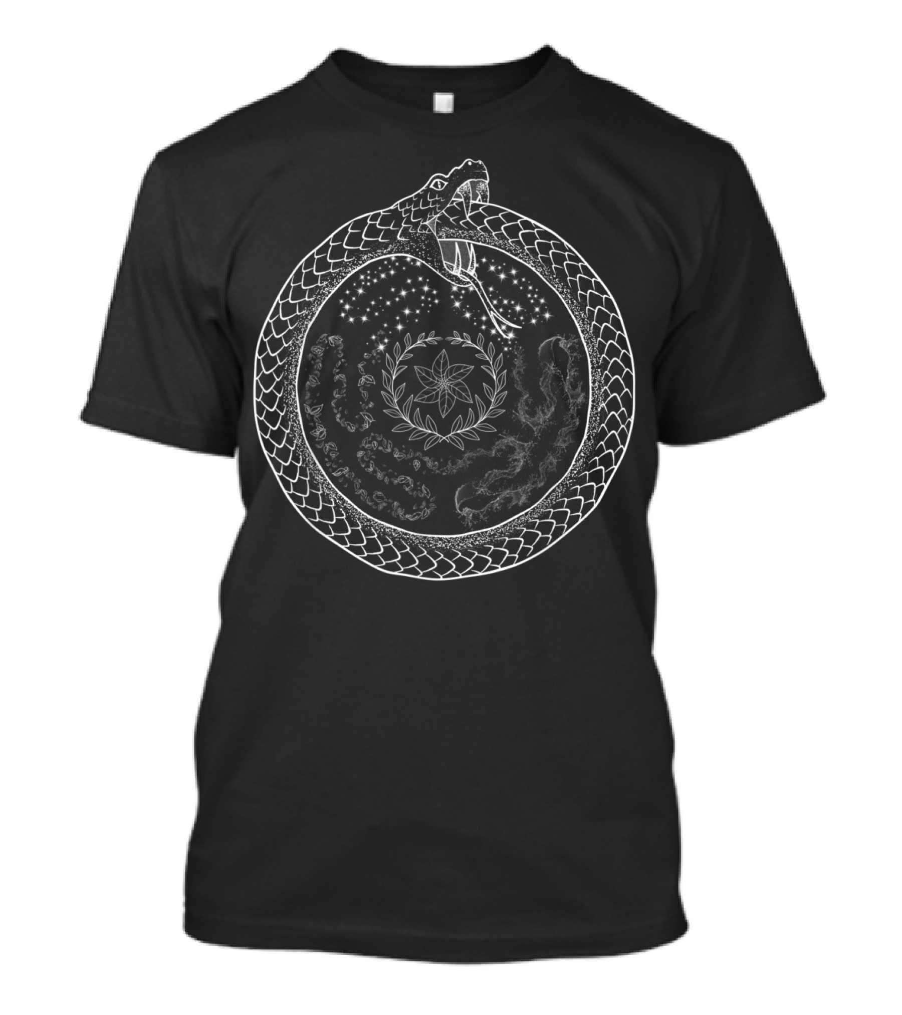 Hecate's Wheel Ouroboros Hekate Magick Wit Snake Stars Symbol Mystical T-Shirt