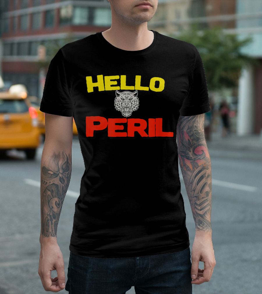 Hello Peril Band Logo Tiger Head T-Shirt