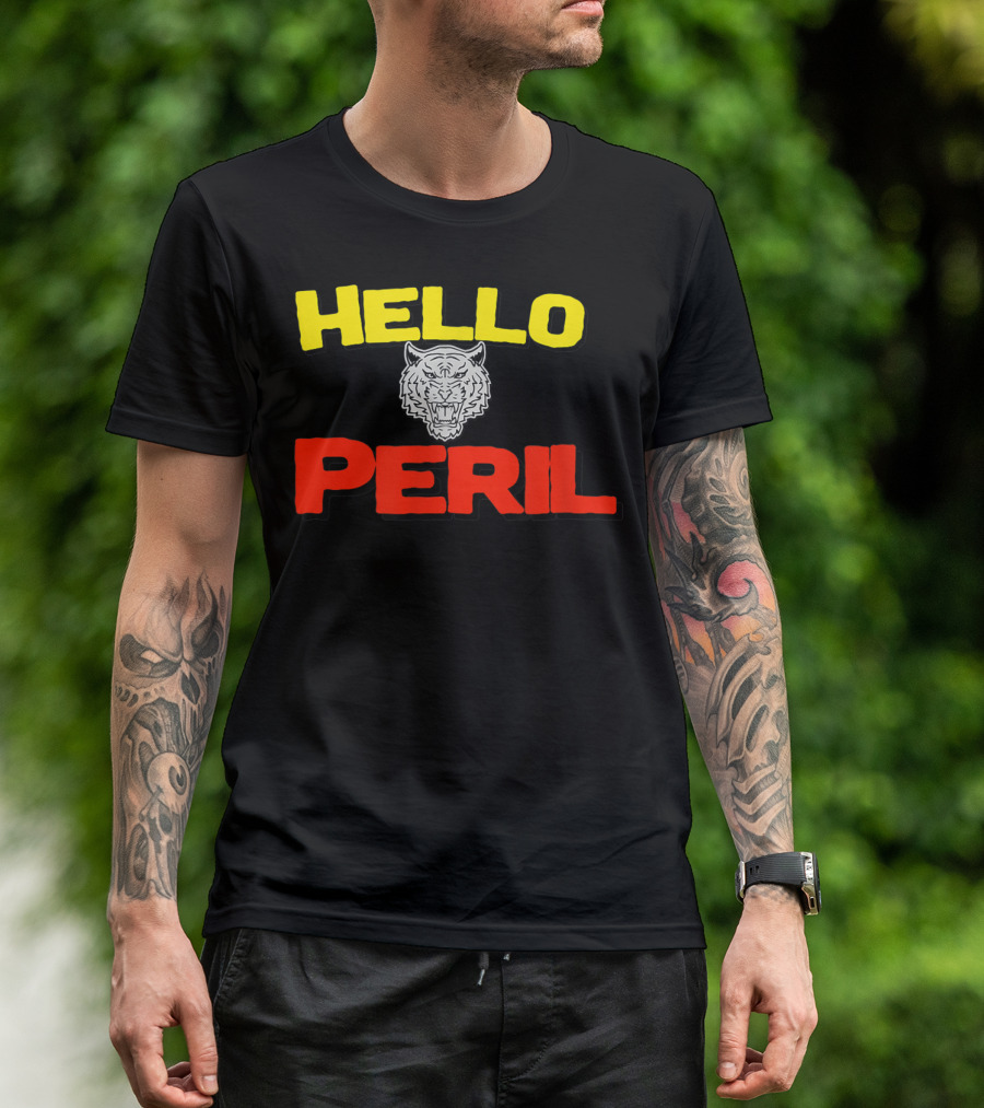 Hello Peril Band Logo Tiger Head T-Shirt