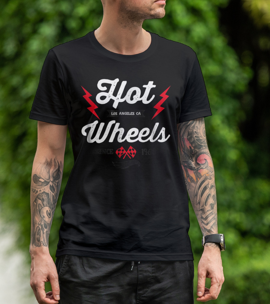 Hot Wheels Los Angeles CA Since 1968 Vintage Badge Flame T-Shirt