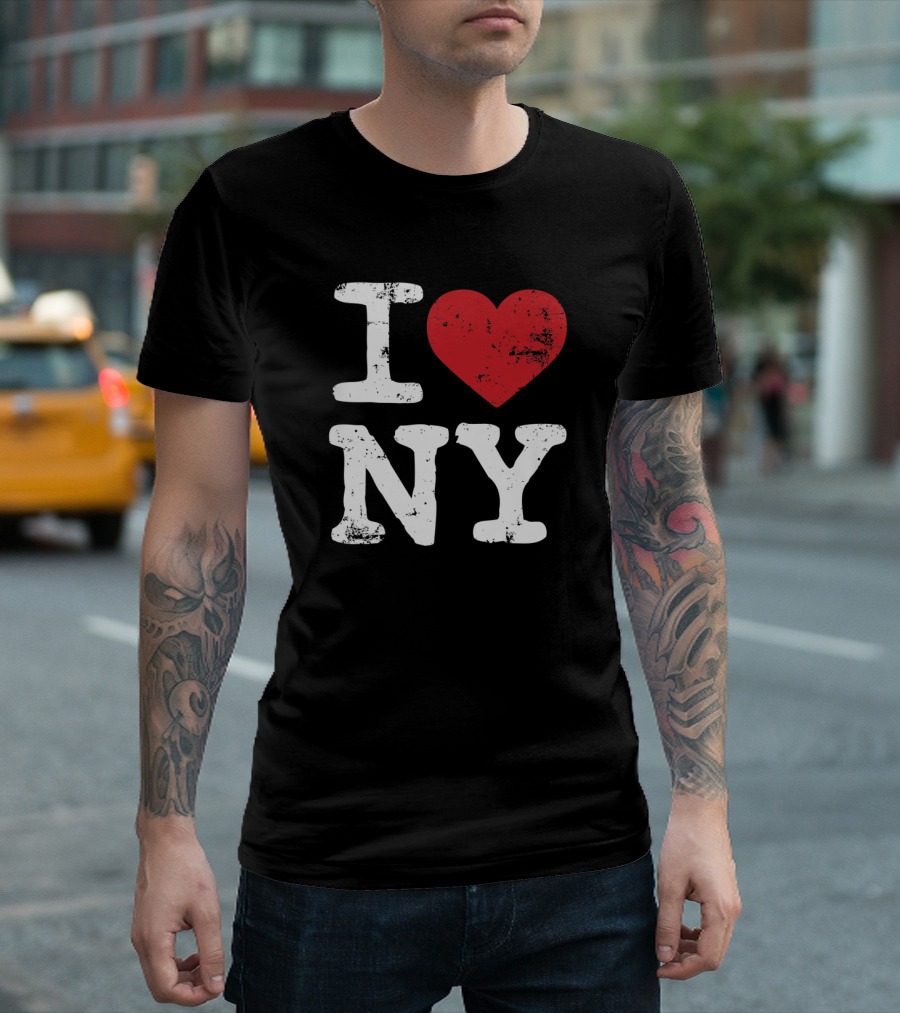 I Love NY Vintage Black Souvenir Tourism T-Shirt