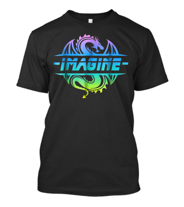 IMAGINE Colorful Fantasy Dragon Tattoo T-Shirt