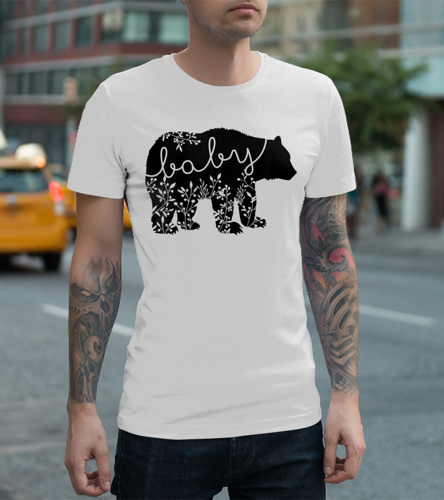 Baby Bear Floral Kids Camping Cute Matchin T-Shirt