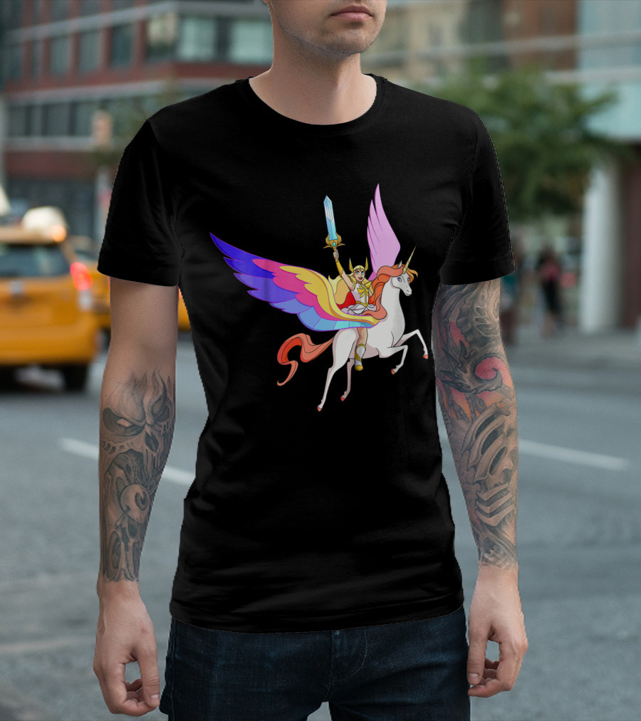 She Ra Kids DreamWorks Action Adventure with Swift Wind Pegasus T-Shirt