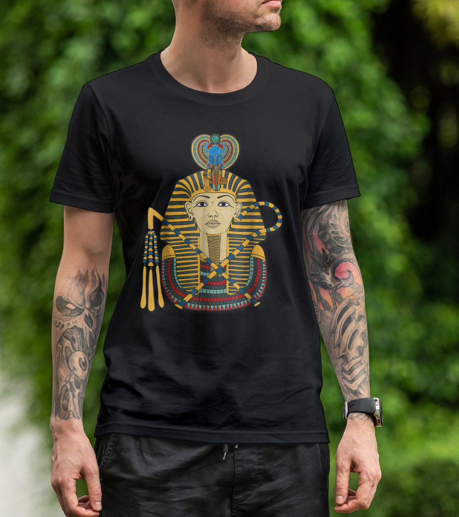 Pharaoh Tutankhamun Mask Egypt Scarab Symbol King Tut Egyptia T-Shirt