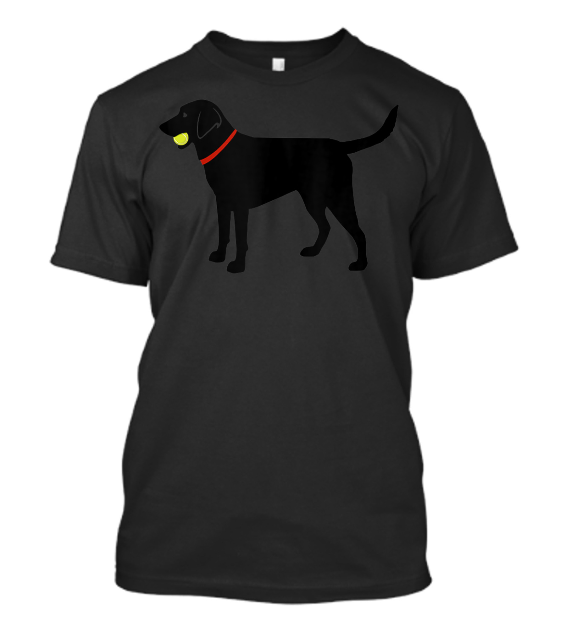 Labrador Retriever Black Lab With Tennis Ball And Red Collar Play Ball T-Shirt