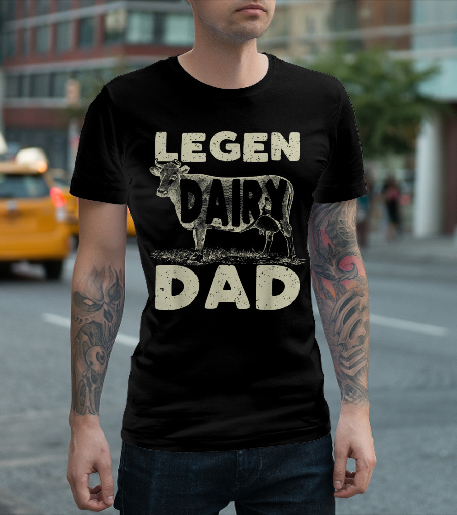 Mens Legen Dairy Dad Cow Farmer Father's Day T-Shirt