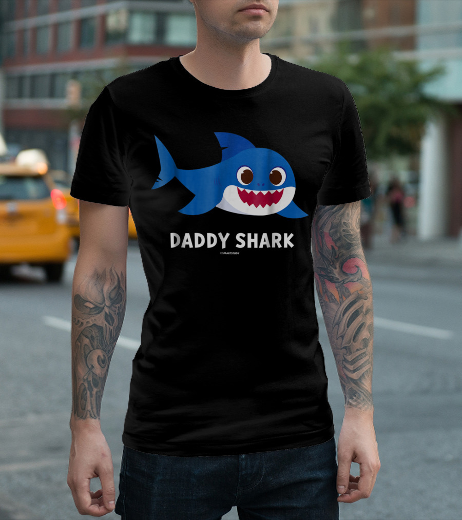 Pinkfong Mens Daddy Shark SmartStudy T-Shirt