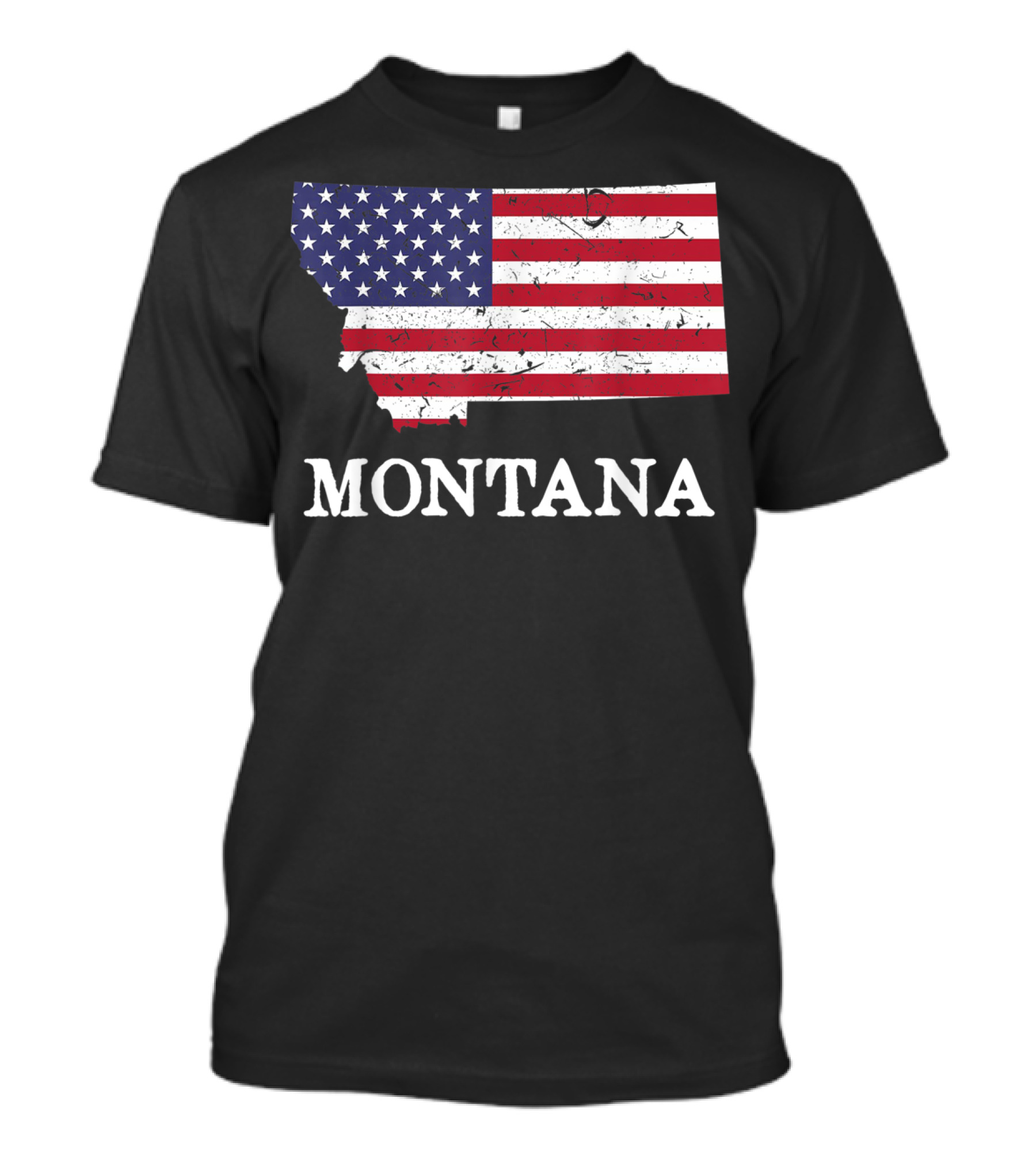 Montana Map American Flag 4th Of July Independence T-Shirt