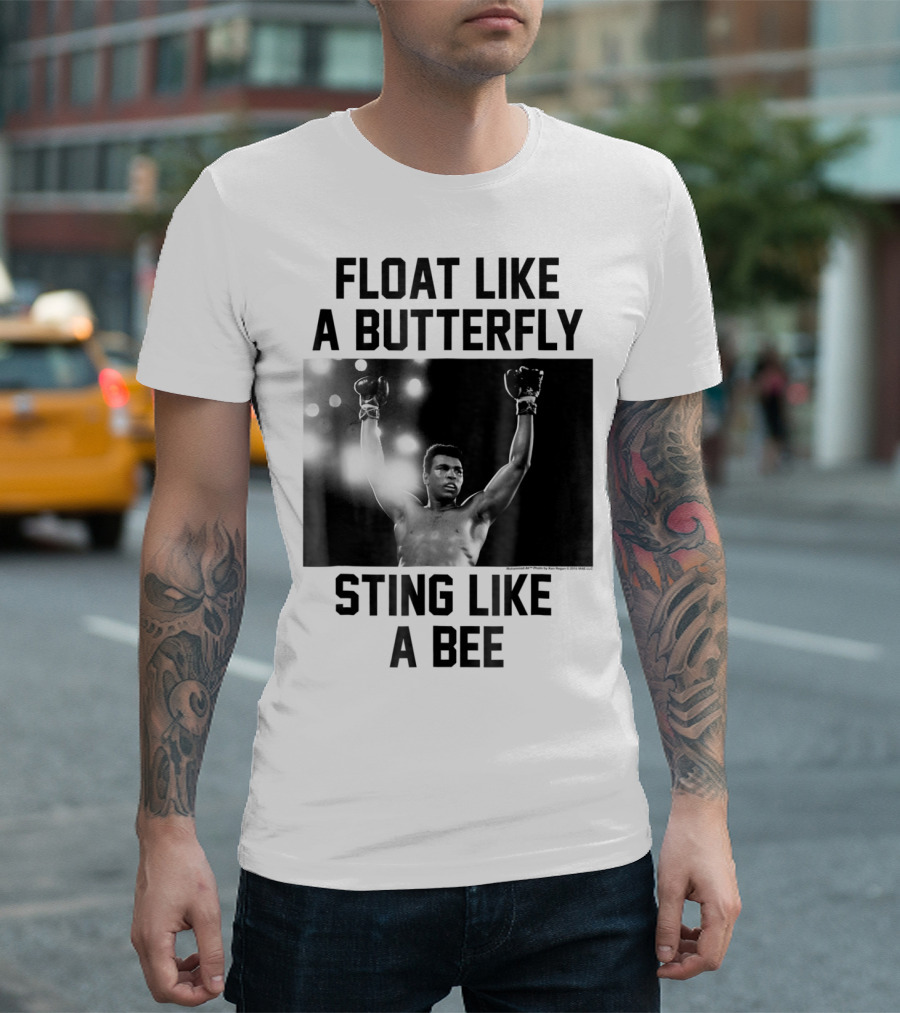 Float Like A Butterfly Sting Like A Bee Muhammad Ali Boxer T-Shirt
