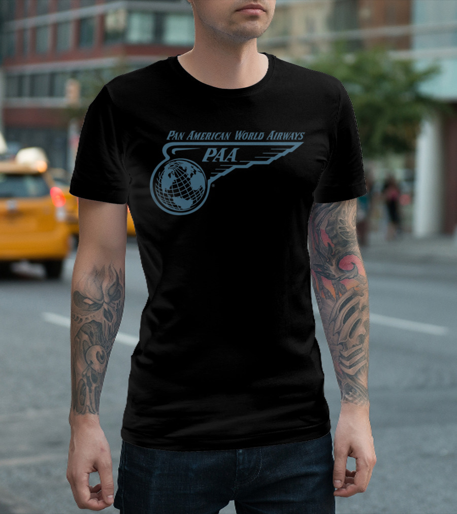 Pan American World Airways PAA Wing And Globe T-Shirt