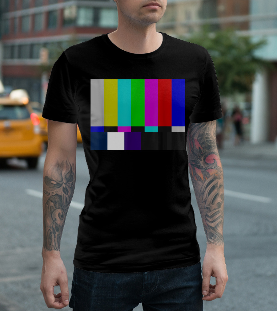 TV Test Pattern Test Card PAL NTSC Retro Colors T-Shirt
