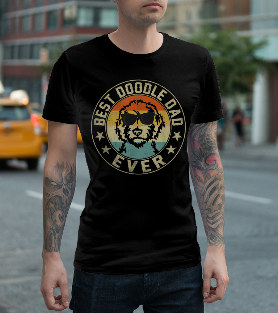 Best Doodle Dad Ever Vintage Goldendoodle Dad T-Shirt