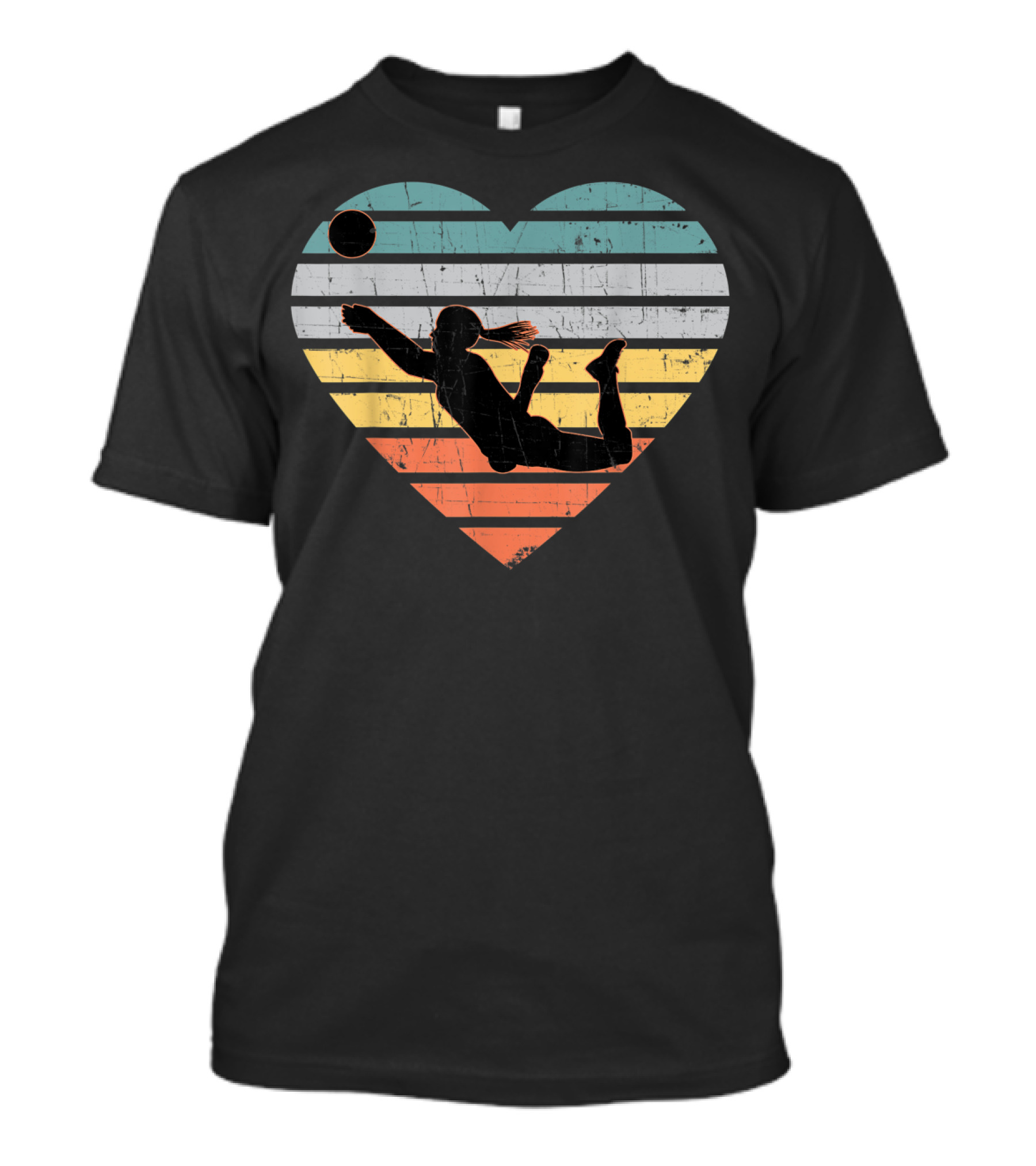 Vintage Volleyball Teen Girls Heart T-Shirt