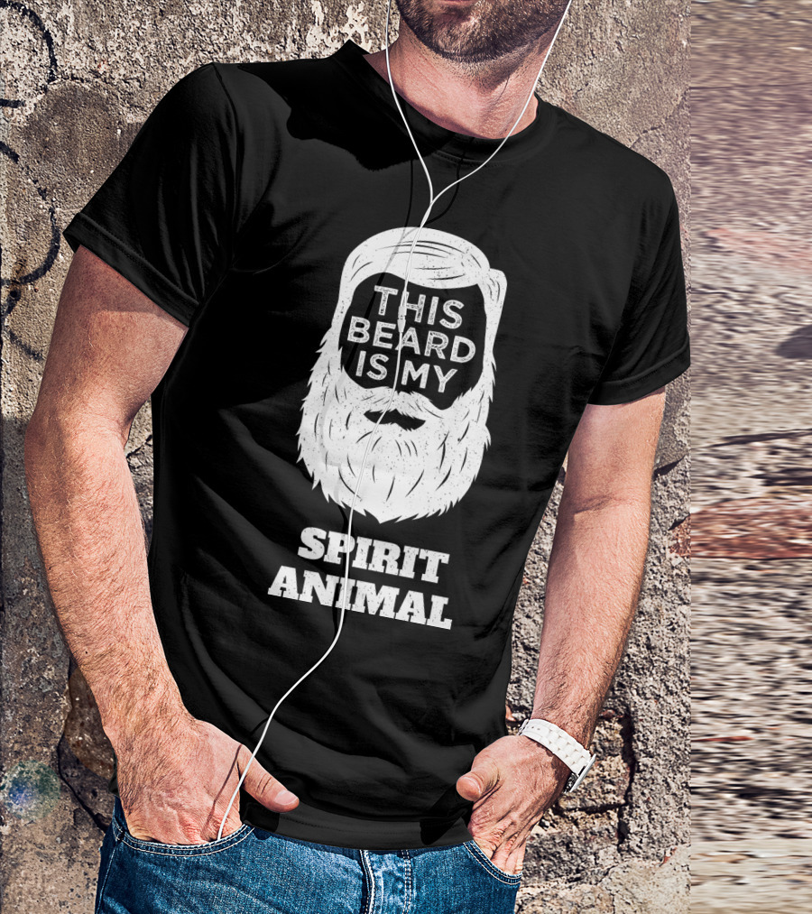 This Beard Is My Spirit Animal Beard And Moustache T-Shirt