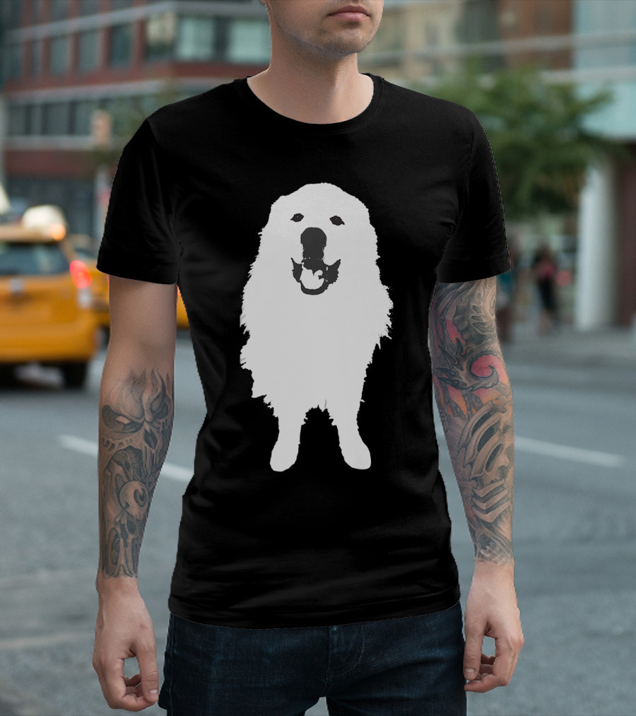 Great Pyrenees Dog Silhouette Smiling T-Shirt
