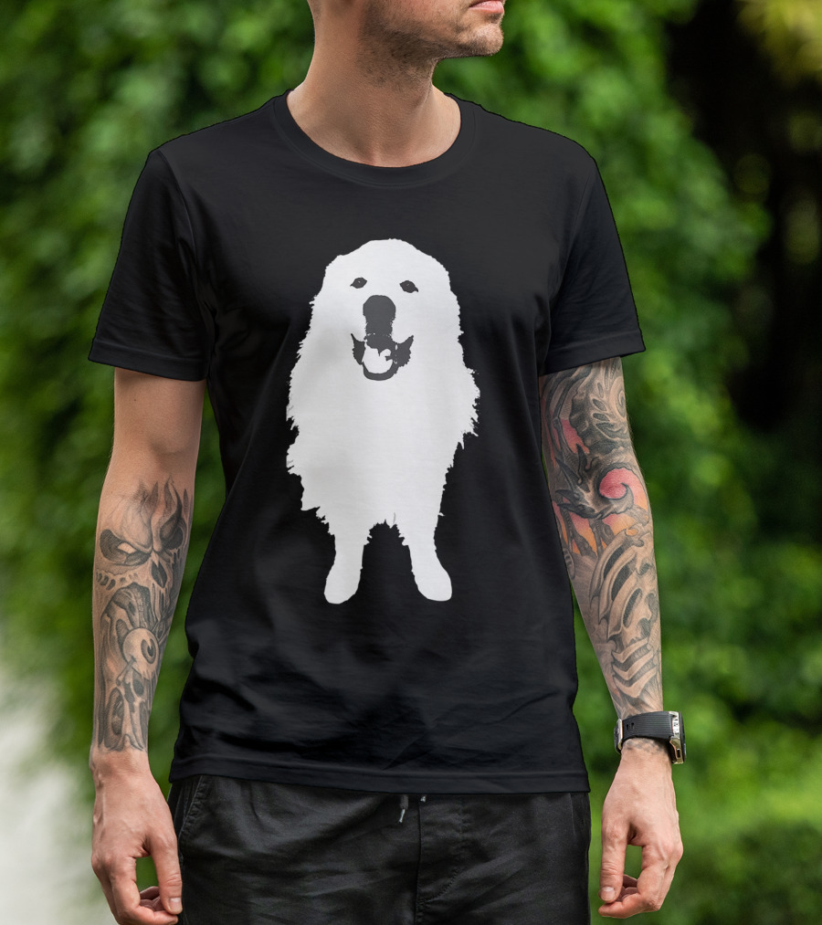 Great Pyrenees Dog Silhouette Smiling T-Shirt