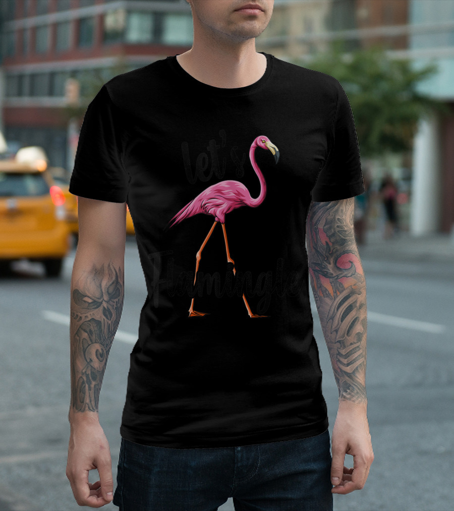 Let's Flamingle Pink Flamingo Bird Tank Top T-Shirt