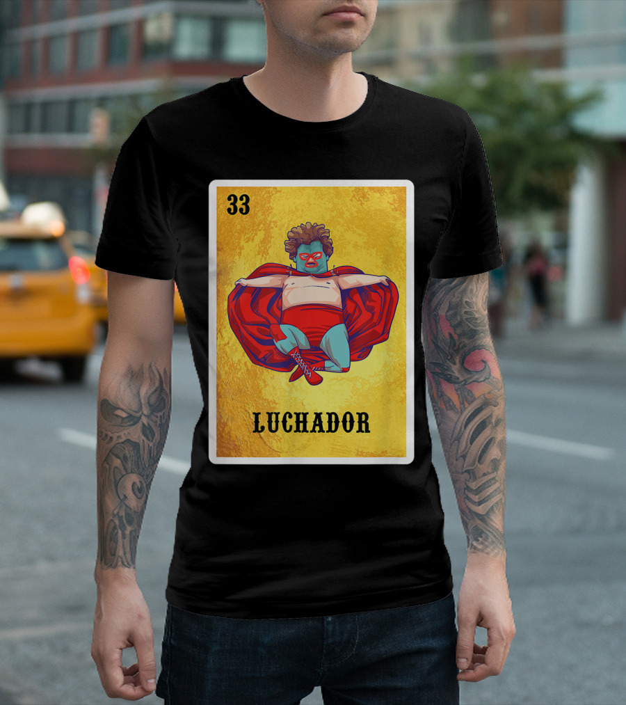 Luchador Masked Wrestler El Lucha Libre Number 33 T-Shirt