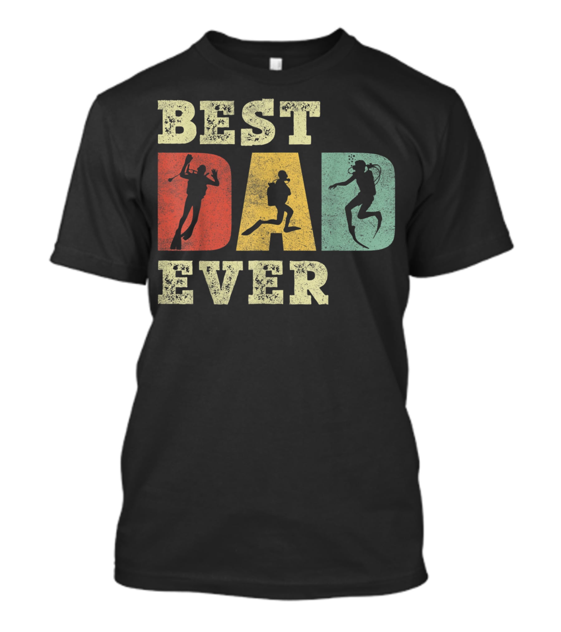 Mens Best Dad Ever With Scuba Diving T-Shirt