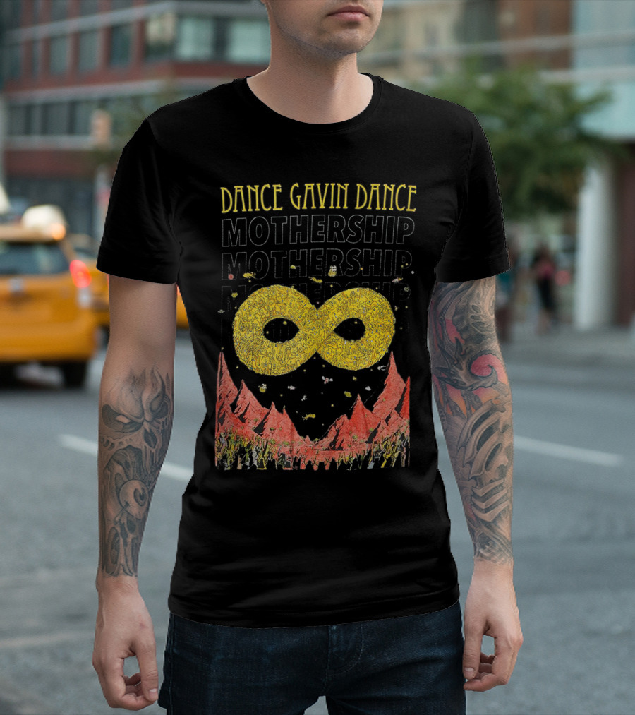 Dance Gavin Dance Mothership Infinite Symbol Red Mountain Scene T-Shirt