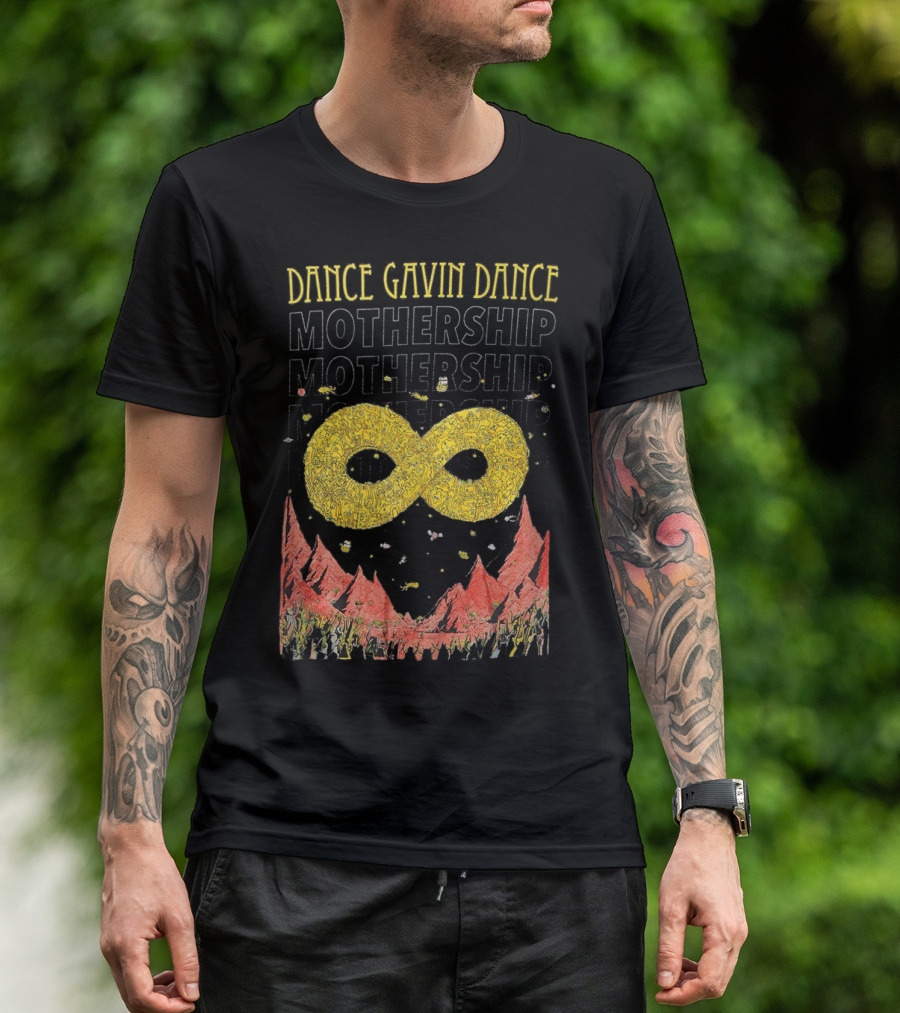 Dance Gavin Dance Mothership Infinite Symbol Red Mountain Scene T-Shirt