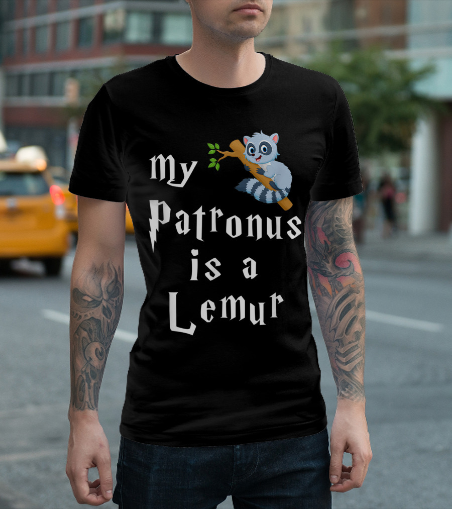My Patronus Is A Lemur Cute Lemurs Magic Humor T-Shirt