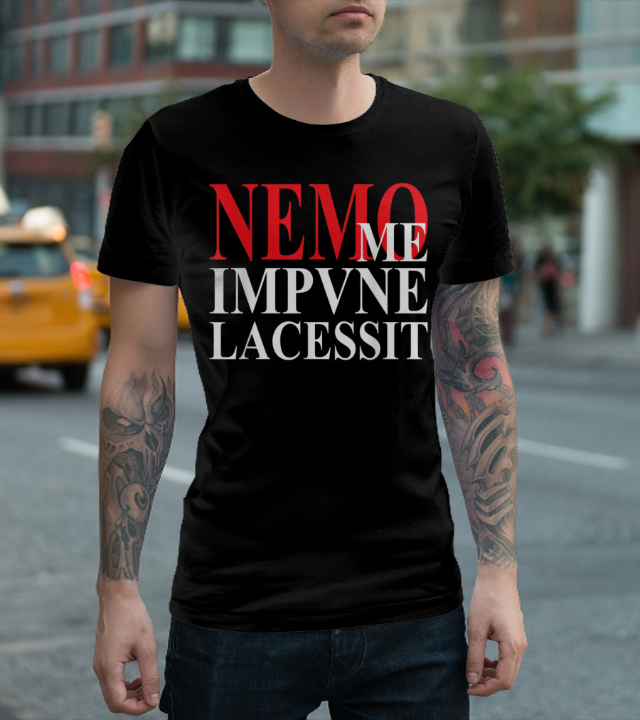 Nemo Me Impune Lacessit Old Latin Phrase Red and White T-Shirt
