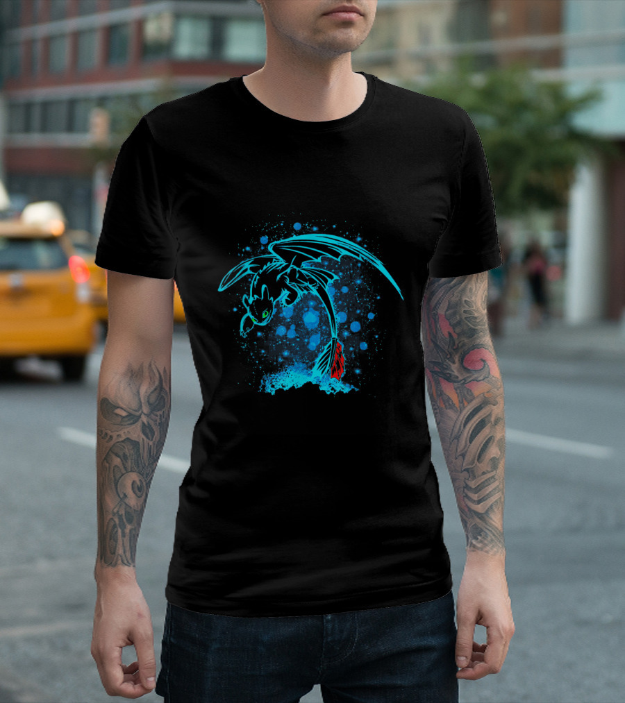 Night Dragon How To Train Your Dragon Neon Splash T-Shirt