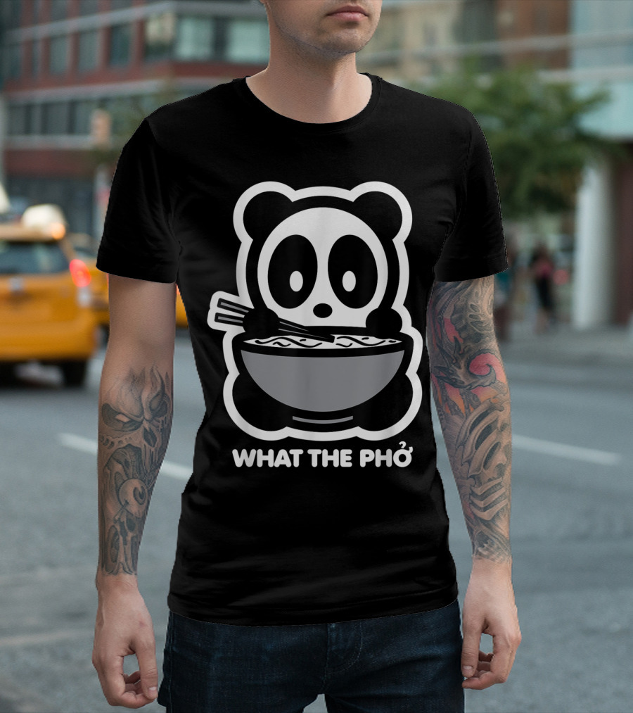 Panda What The Pho Bambu Brand Bear Eating Noodles T-Shirt