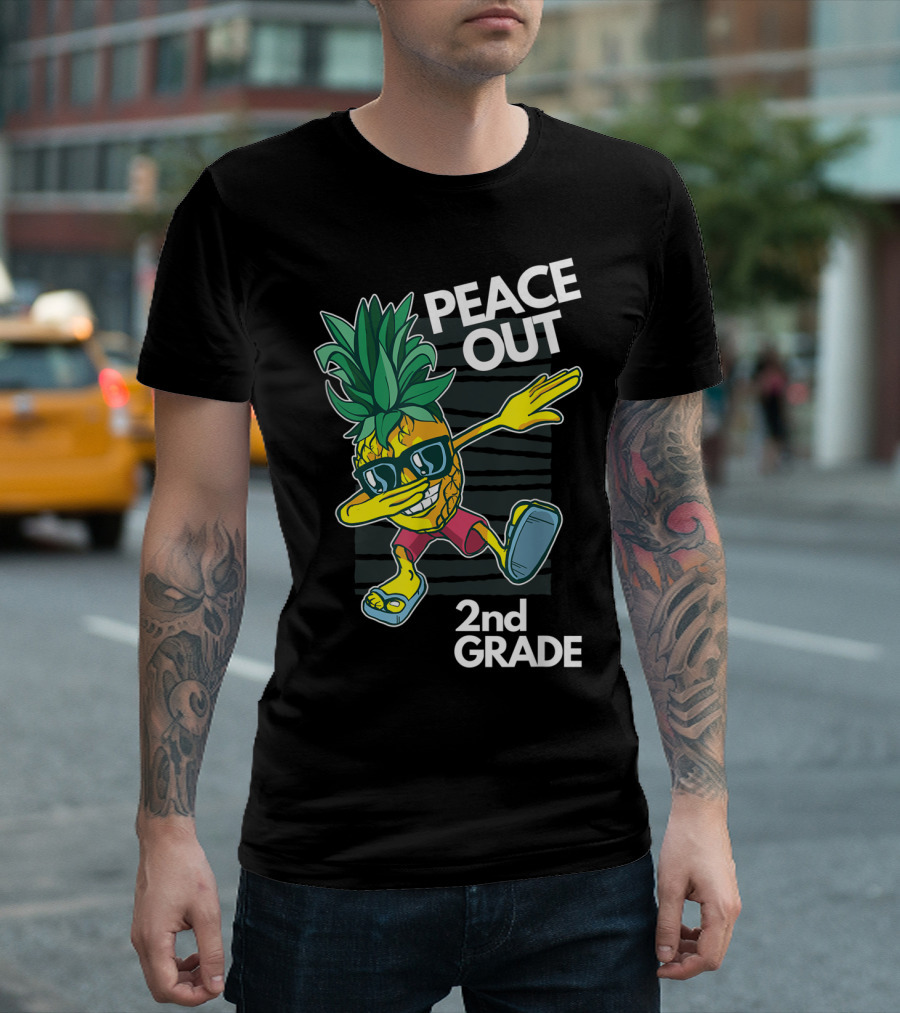 Peace Out Pineapple Dabbing 2nd Grade T-Shirt