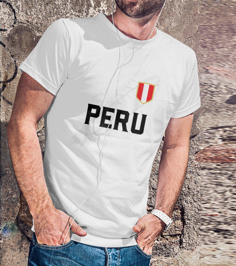 Peru Camiseta Peruvian Futbol Soccer Jersey With Flag T-Shirt