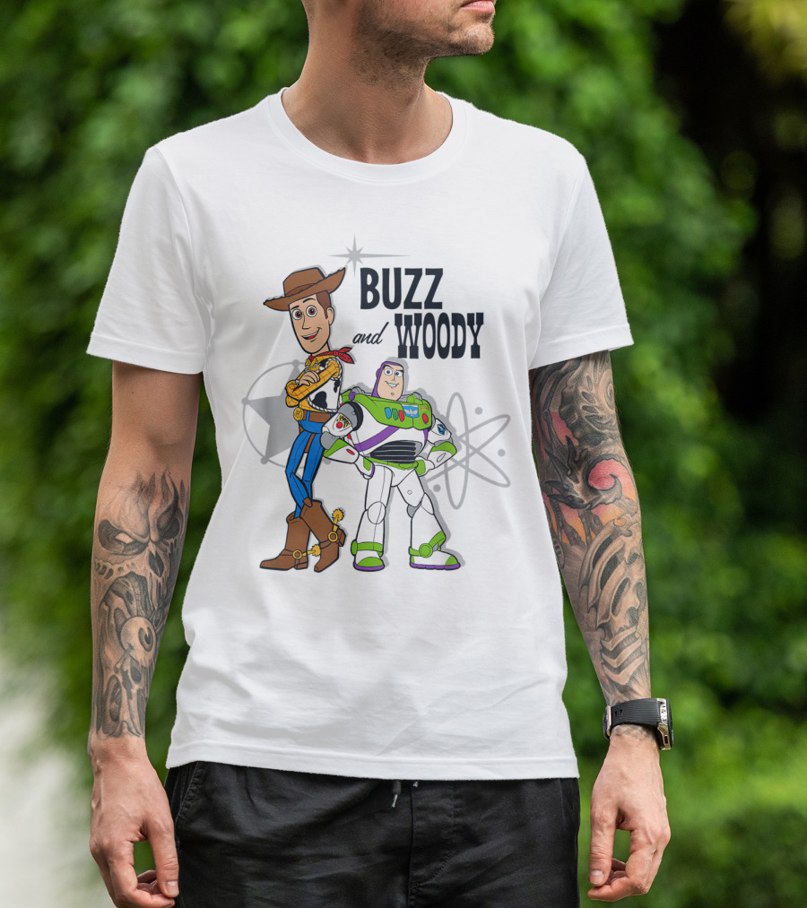 Pixar Toy Story Buzz And Woody Star Atom T-Shirt