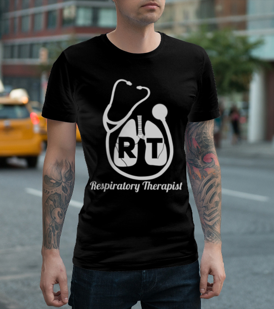 Respiratory Therapist RT Stethoscope Lung Care Week Pocket T-Shirt