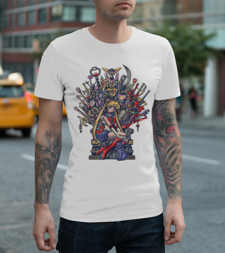 Sailor Moon Magic Throne with Keys and Cat T-Shirt