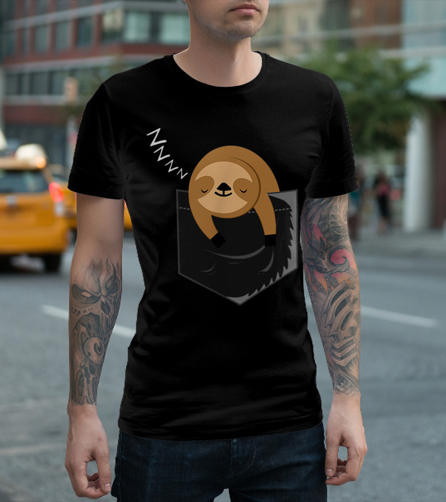 Sleepy Sloth ZZZ in Pocket In Your Pocket T-Shirt