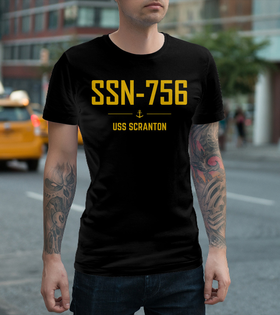SSN-756 USS Scranton Anchor Symbol Navy Submarine T-Shirt