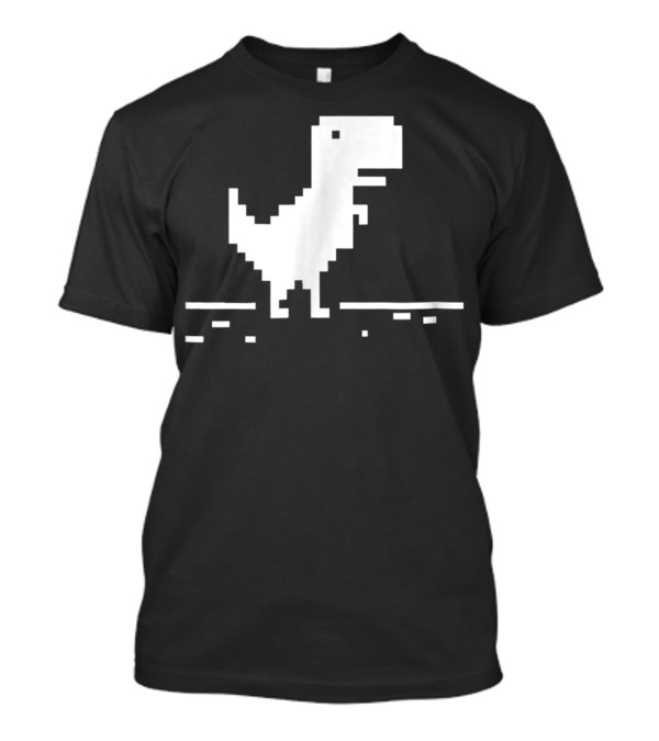 T Rex Pixel Dinosaur No Internet Game T-Shirt