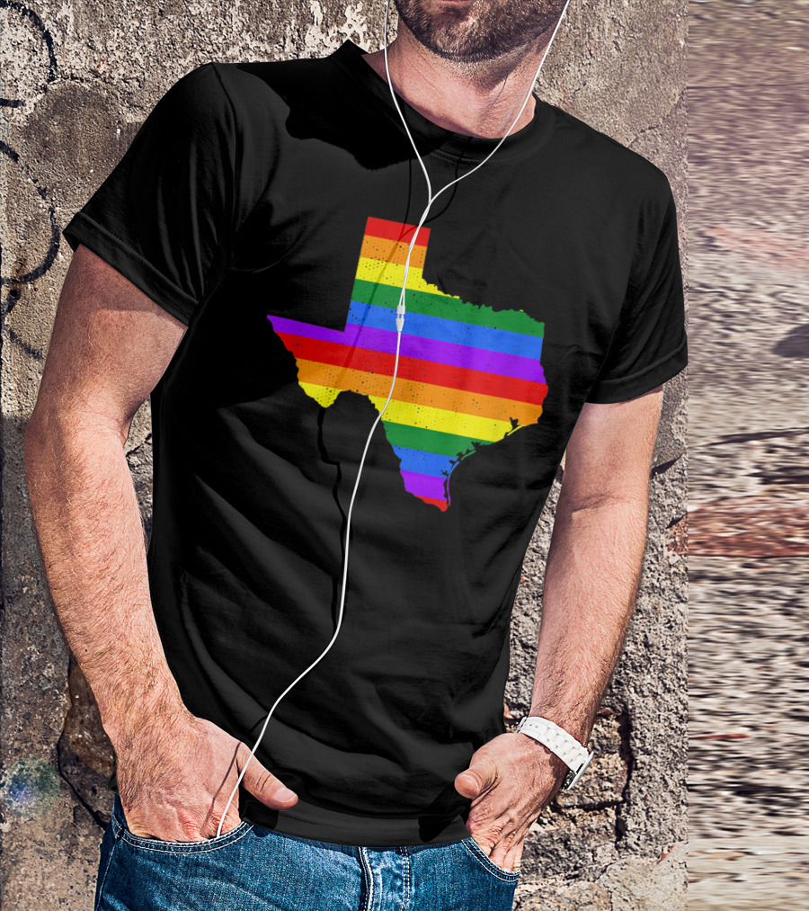 Texas Pride Rainbow Map T-Shirt