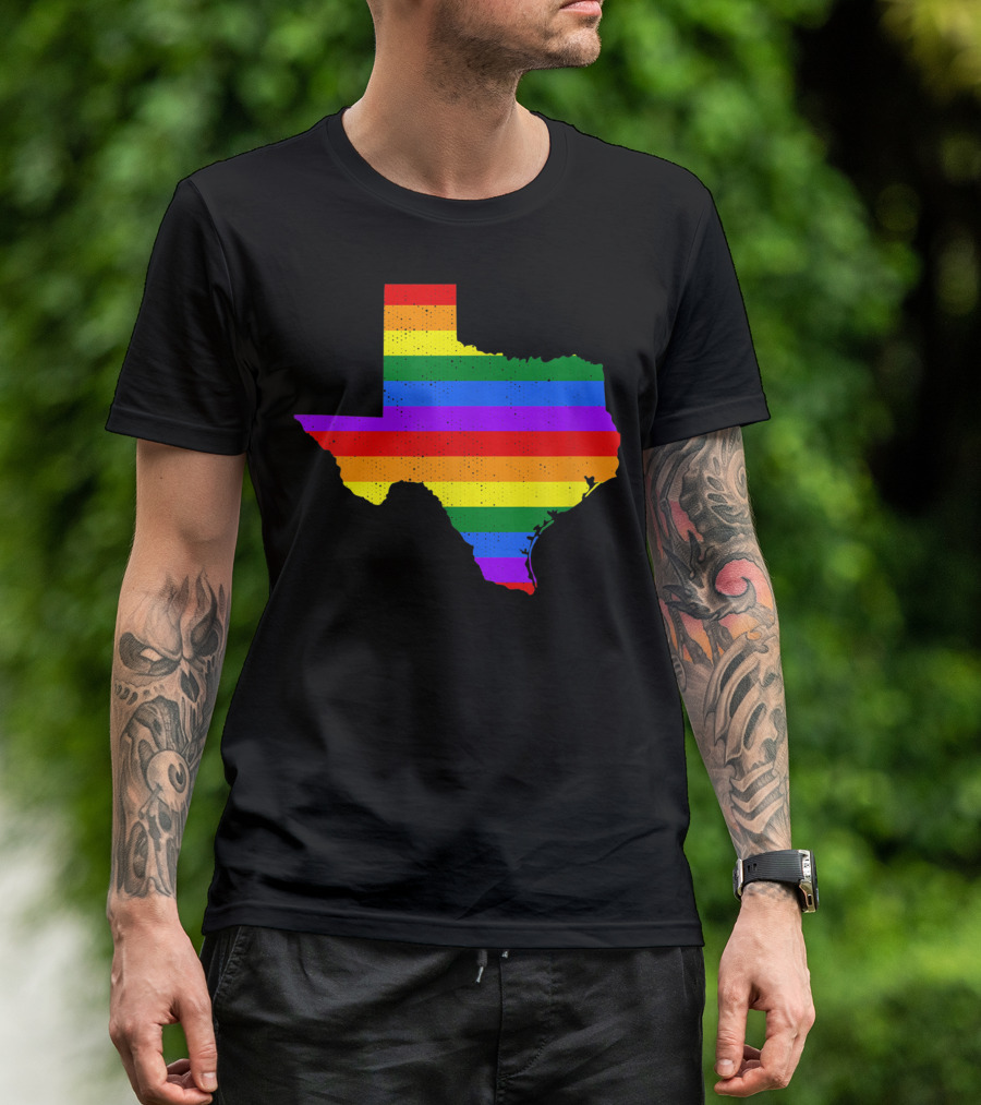 Texas Pride Rainbow Map T-Shirt