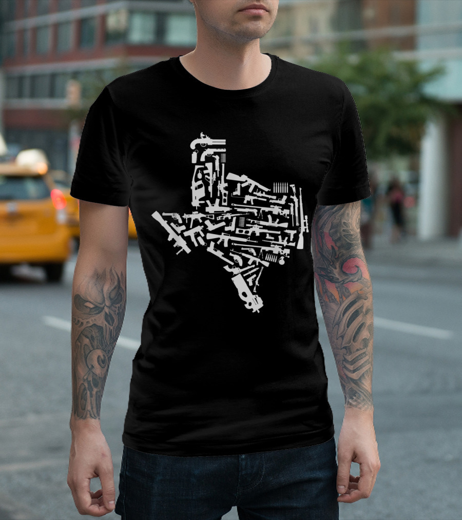 Texas Gun Map Second Amendment T-Shirt