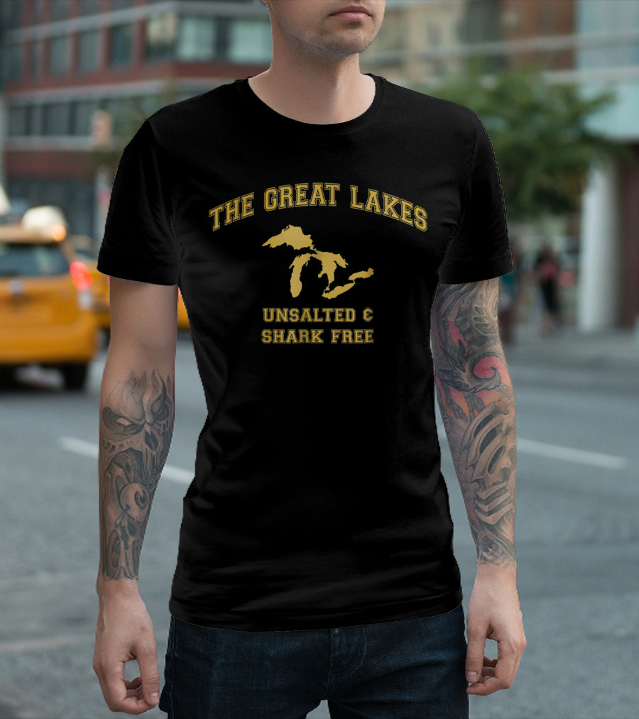 The Great Lakes Unsalted And Shark Free Map T-Shirt