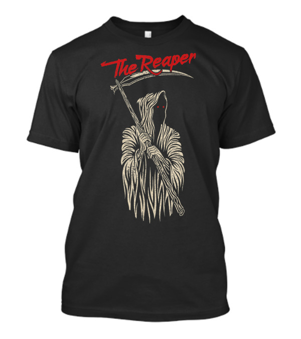 The Reaper Cloaked Scythe Bearer With Red Eyes T-Shirt