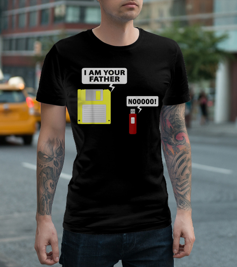 USB Floppy Disk I Am Your Father Nooooo Funny Geek Computer T-Shirt