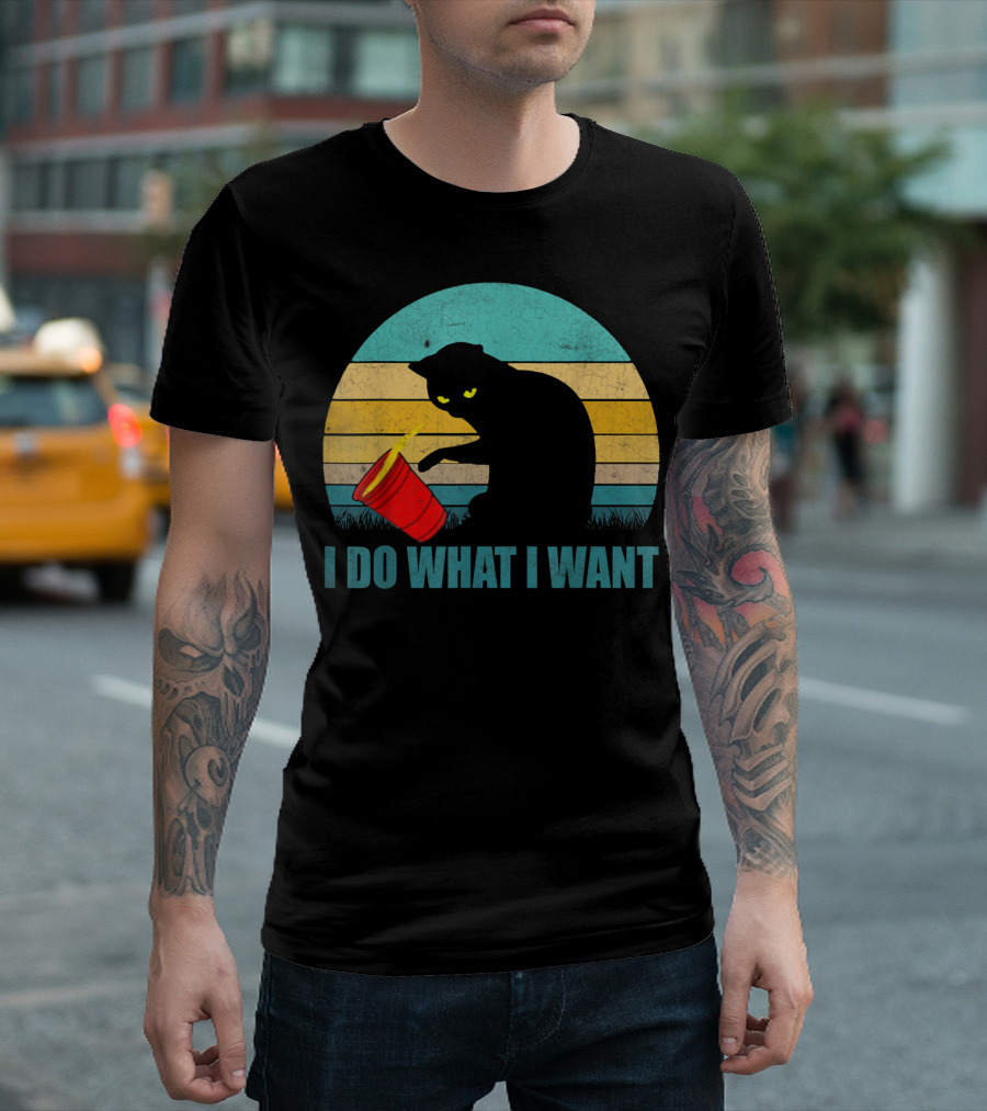 Vintage Cat I Do What I Want Cat Lover T-Shirt