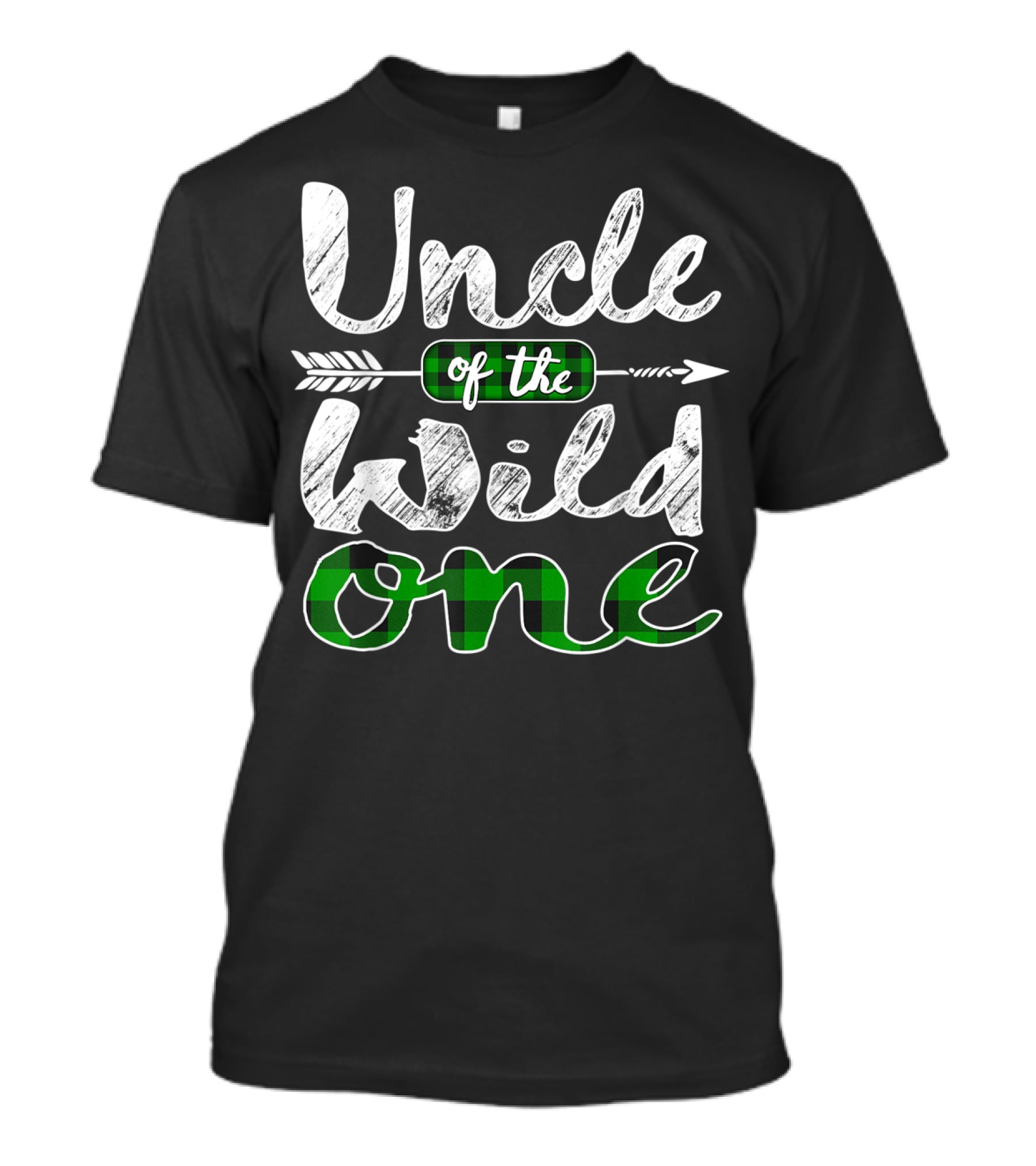 Uncle Of The Wild One Irish Green Plaid Arrow T-Shirt