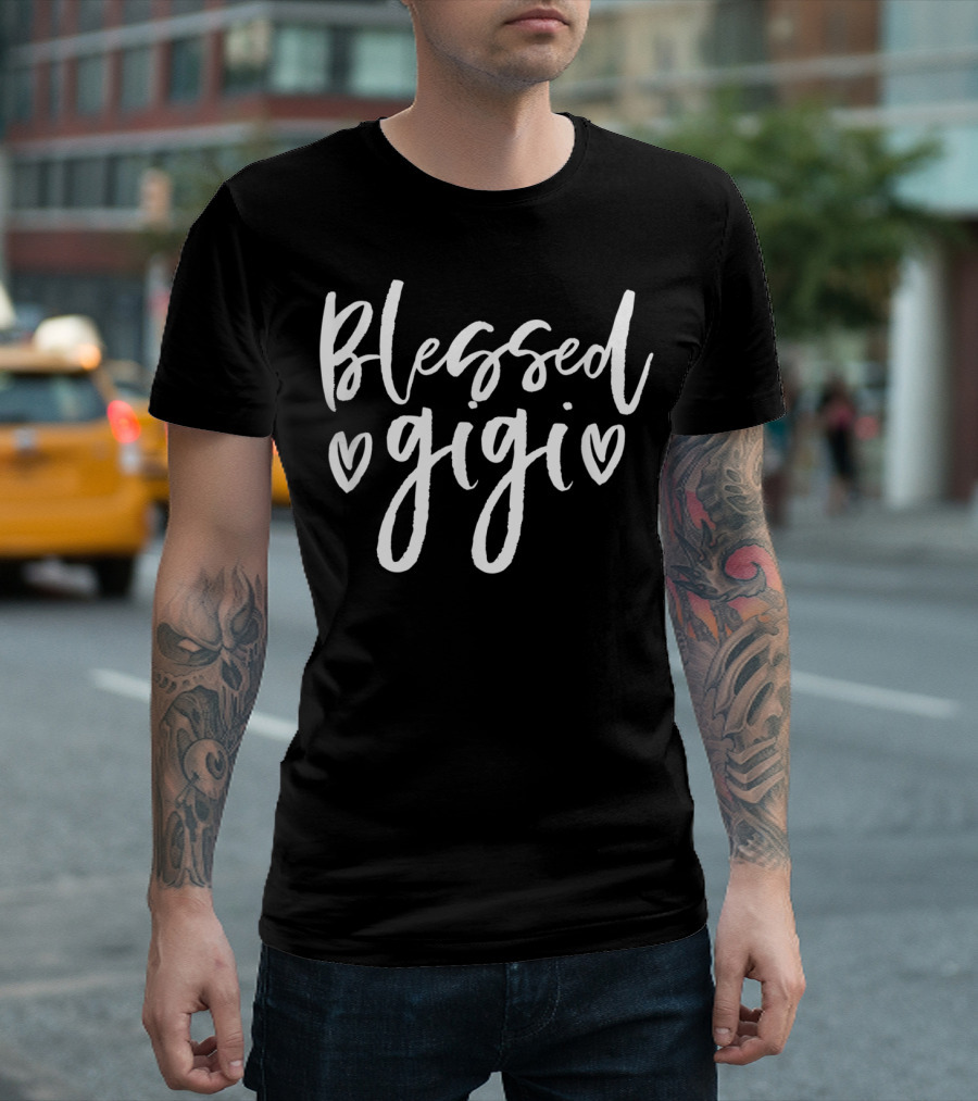 Blessed Gigi Grandparents Hearts Mother's Day T-Shirt